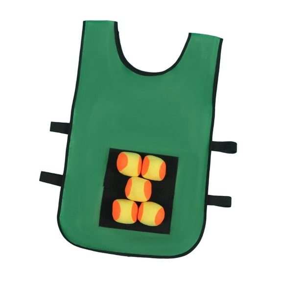 MERIGLARE Dodgeball Game Toss Soft Toy Balls Playground Game Toy Sticky Ball Vest Target Ball Vest for Camping Indoor Backyard Outside , green aldults
