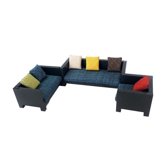 MERIGLARE Doll Miniature Sofa 1/18 Diorama Car Repair Garage Sofa Model Dollhouse Decoration Accessories Miniature Sofa Table Furniture Display Prop Gift Choice PP Suitable for style A