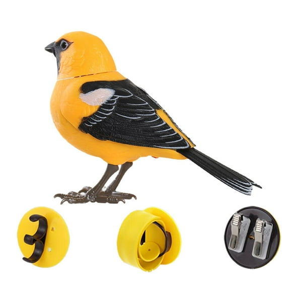MERIGLARE Electric Singing and Chirping Bird Toy Electronic Bird Toy Realistic Movements Parakeet Parrot Cage Toy Robot Bird for Kids Oriole