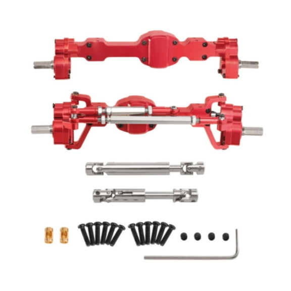 MERIGLARE Front and Rear Axle Set Metal Front Rear Axle Assembly Set RC Car Axles for JJRC C8815 RC Car Model 1/10 DIY Accessory Red