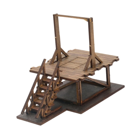 MERIGLARE Gallows Building Model Kit in 1:72 Scale, Micro Landscape Diorama, Paintable, Unfinished Sand Table, Architectural Model, 3D Wooden Puzzle