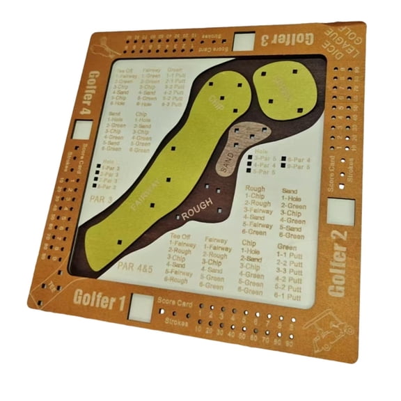 MERIGLARE Golf Board Game Wooden Dice Puzzle Interactive Family Board Game Compact Design For Logical Thinking Suitable for Friends Travel Parties Office