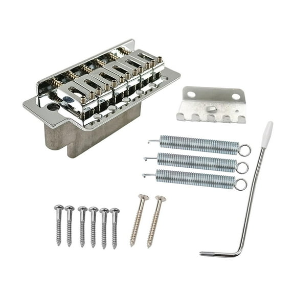 MERIGLARE Guitar Tremolo Bridge Single Rocking Tremolo Bridge System,Metal,6 String,Electric Guitar Parts for Practice Show Maintenance silver