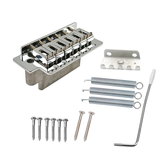 MERIGLARE Guitar Tremolo Bridge Single Rocking Tremolo Bridge System,Metal,6 String,Electric Guitar Parts for Practice Show Maintenance silver