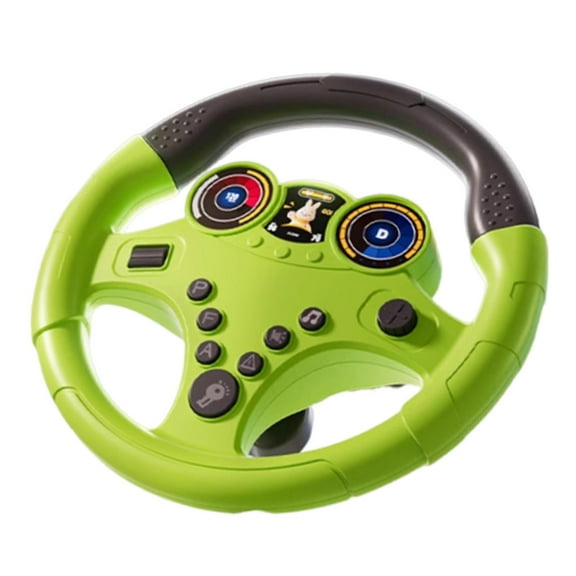 MERIGLARE Kids Educational Driving Simulator Portable Multipurpose for Imaginative Play with Vehicle Sound Effects Children Driving Toy Small Base Green