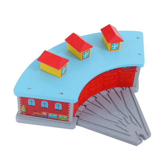 MERIGLARE Kids Train Shed House Railway Accessory Developmental Parking Garage Train Scene Prop for Kids Child Birthday Gift Creativity