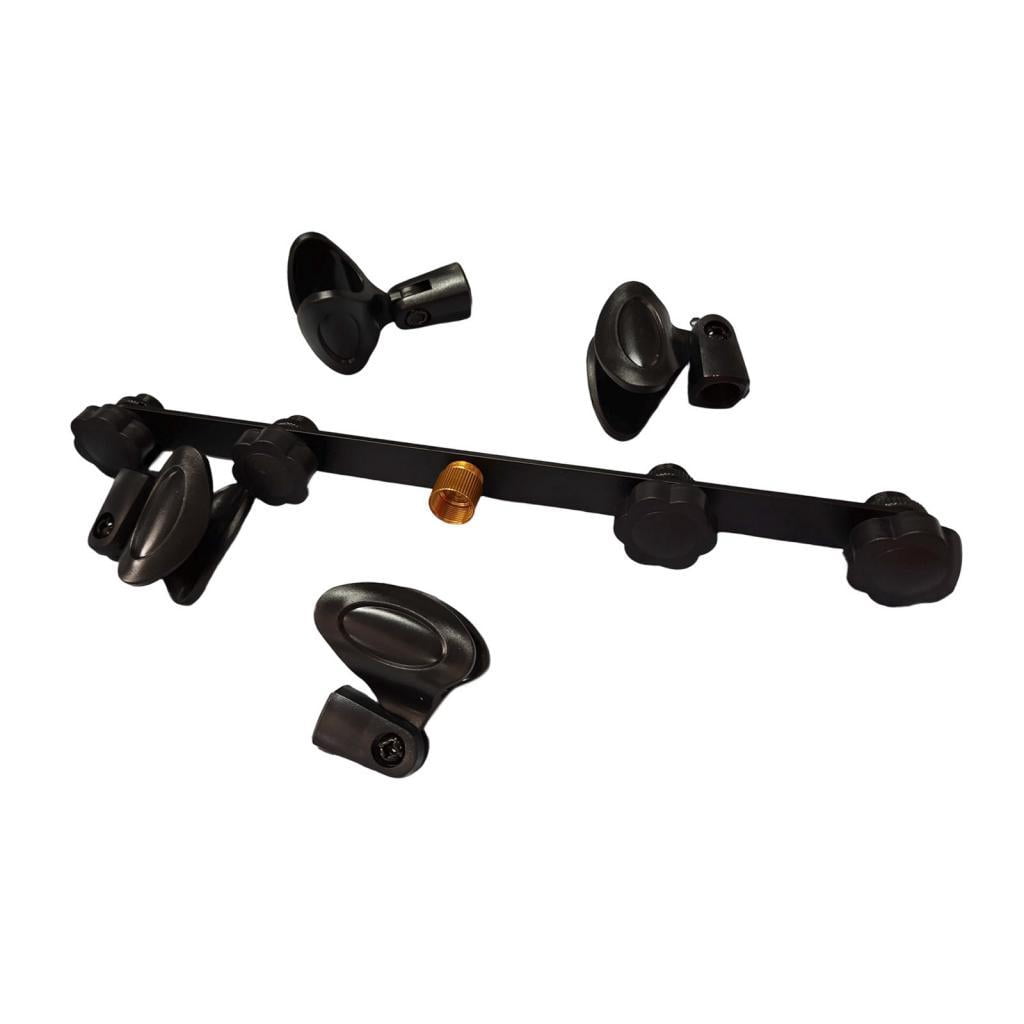 MERIGLARE Microphone Stand Mic Mount Bar Microphone Holder Bracket Multi Mic Display Stand Dynamic Microphone Organizer PP Material Suitable for Studio Performances Group Recording 4 clip