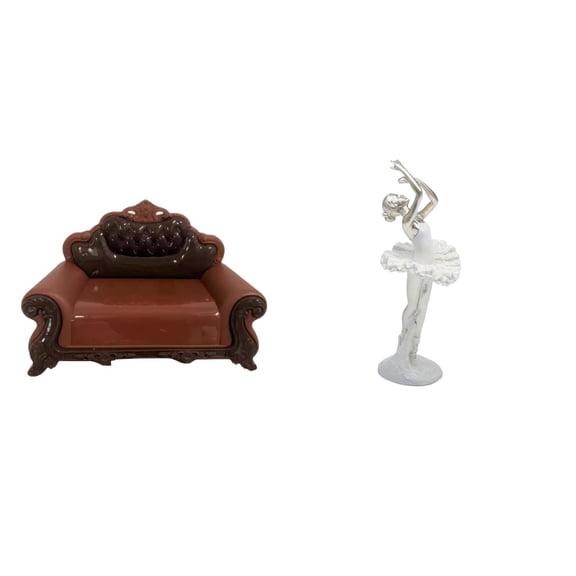 MERIGLARE Miniature Ballerina Sofa Couch Chair Model Creative Modern Dancing Girl Figurine Art Sculpture for Micro Landscape Bedroom Office Entrance Gift