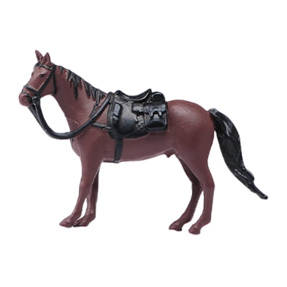 MERIGLARE Miniature Horse Figurine 1/64 Scale Farm Animal Resin Model Realistic Detail Diorama Hand-Painted Suitable for Sand Table Decoration DIY Scene Model Micro Scene Layout Brown