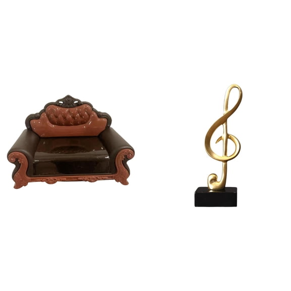MERIGLARE Miniature Music Sofa Chair Sculpture Creative DIY Accessory for Micro Landscape Room Tabletop Ornament Centerpiece Housewarming Gift