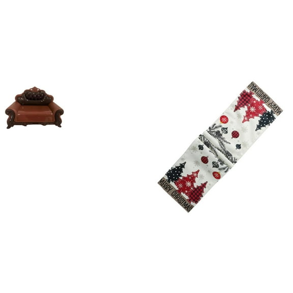 MERIGLARE Miniature Sofa Couch Single Chair Model DIY Accessory Furniture Room Micro Landscape Gift Decorations Christmas Table Runner Dresser Scarf Seasonal Winter Reusable Xmas Tree