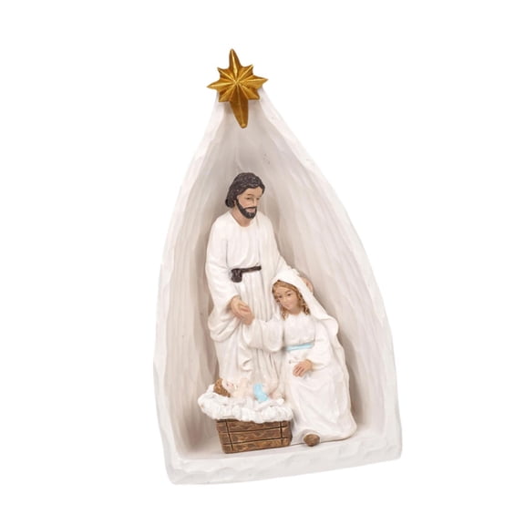MERIGLARE Nativity Scene Figurine Classic Christmas Scene Resin for Desktop Home Shelf