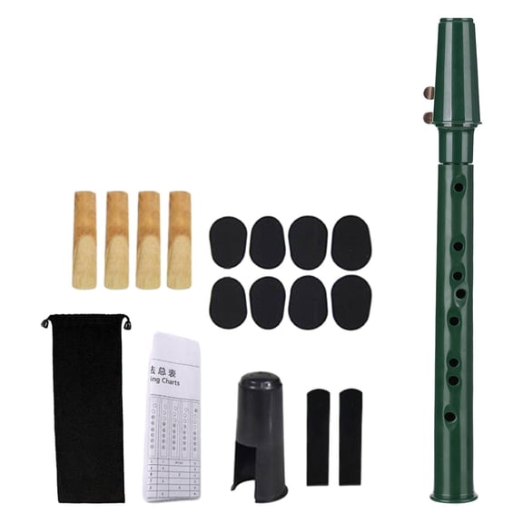 MERIGLARE Pocket Saxophone Woodwind Instrument Compact Size Practice Tool with Mouthpiece Reeds Carrying Bag for Kids Beginner Amateurs green