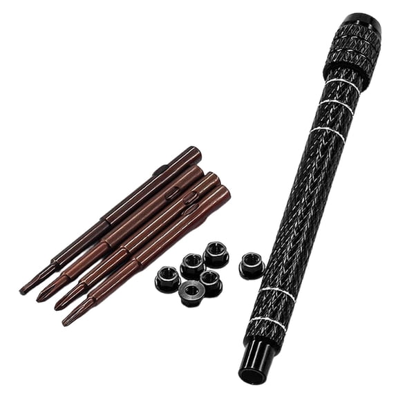 MERIGLARE RC Car Screwdriver Multifunctional Tool Kit Aluminum Alloy Portable Repair Accessory Set Compatible Replacement Suitable for Model Repair Hobby Workshop Black