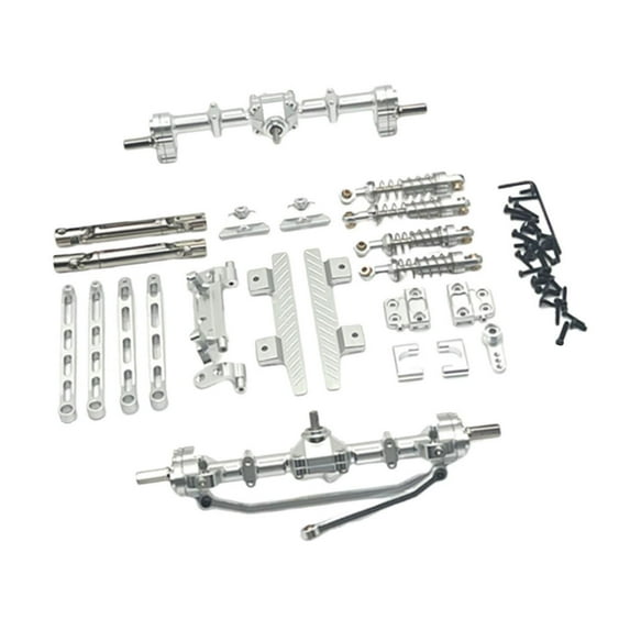 MERIGLARE RC Car Spare Parts Kits RC Accessories Sturdy RC Front Rear Axle RC Upgrade Metal for 1/12 MN82 LC79 RC Vehicles RC Hobby Car argent