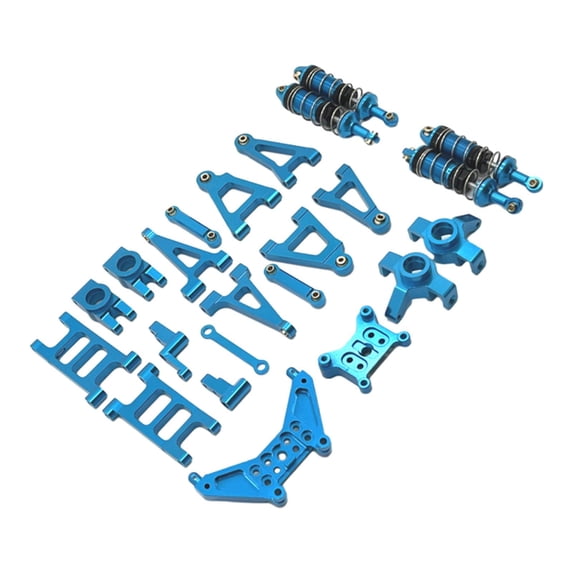 MERIGLARE RC Cars Metal Spare Parts Chassis Kits Front Steering Cup Steering Cup Tie Rod Metal Fittings Toys Hobbies for 14301 14302 RC , Blue