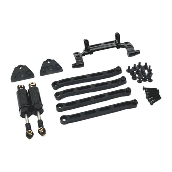 MERIGLARE RC Metal Shock Absorber RC Car Pull Rod Kits RC Model Vehicle Parts Professional DIY Replacement Parts for LC79 1:12 Scale RC black