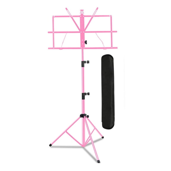 MERIGLARE Sheet Music Stand Height Adjustable Stable Anti Slip Music Note Holder Book Stand for Travel Classroom Orchestra Band Pink