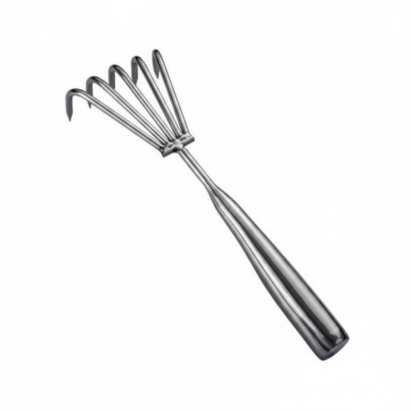 MERIGLARE Shellfish Rake Clam Scooper Beachcombing Claw Thickened Stainless Steel Five Tines Ergonomic Handle for Oyster Gatherers and Seaside Camping