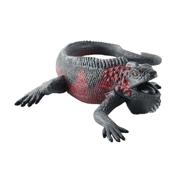 MERIGLARE Simulated Lizard Figurine Art Collectible Reptile Model for Office Cafe Gift Gray