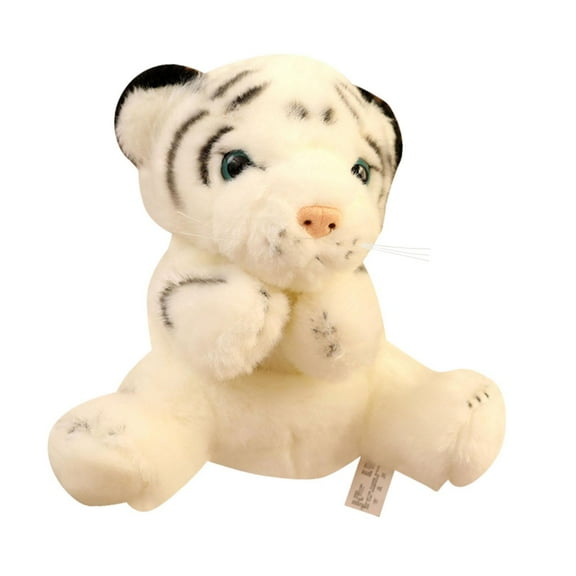 MERIGLARE Soft Tiger Puppet for Role Play, Finger Puppet for Preschool Learning , White