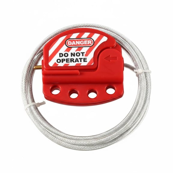 MERIGLARE Steel Cable Lockout Kit with 4mm Diameter Wire and Durable Red Housing for Multi Point Equipment Securing