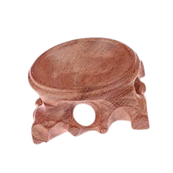 MERIGLARE Wood Display Stand Base,Ball Sphere Globe Stone Holder Craft Ornament Collectibles Orb Holder Egg Base for Sphere Stone Decor 3.5cmx2.5cm