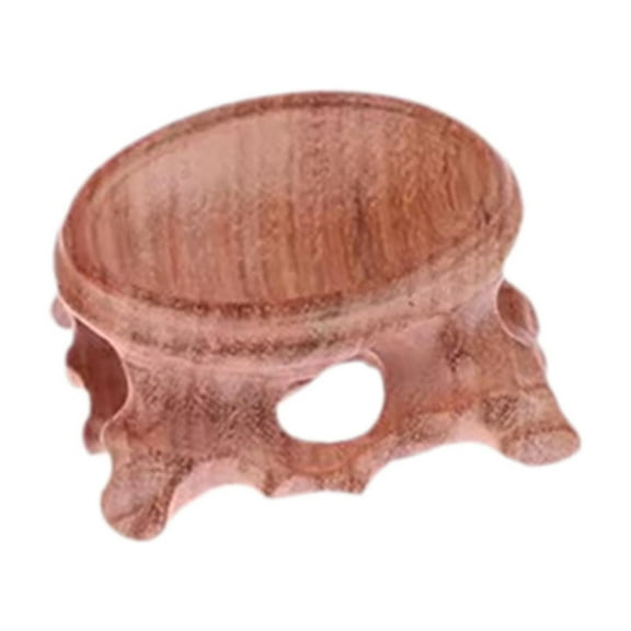 MERIGLARE Wood Display Stand Base,Ball Sphere Globe Stone Holder Craft Ornament Collectibles Orb Holder Egg Base for Sphere Stone Decor 4.5cmx2.5cm