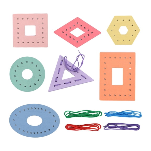 MERIGLARE Wooden Lacing Game for Children, Threading Panels, Superior Quality, Essential, Professional, Easy to Use, Develops Fine Motor Skills