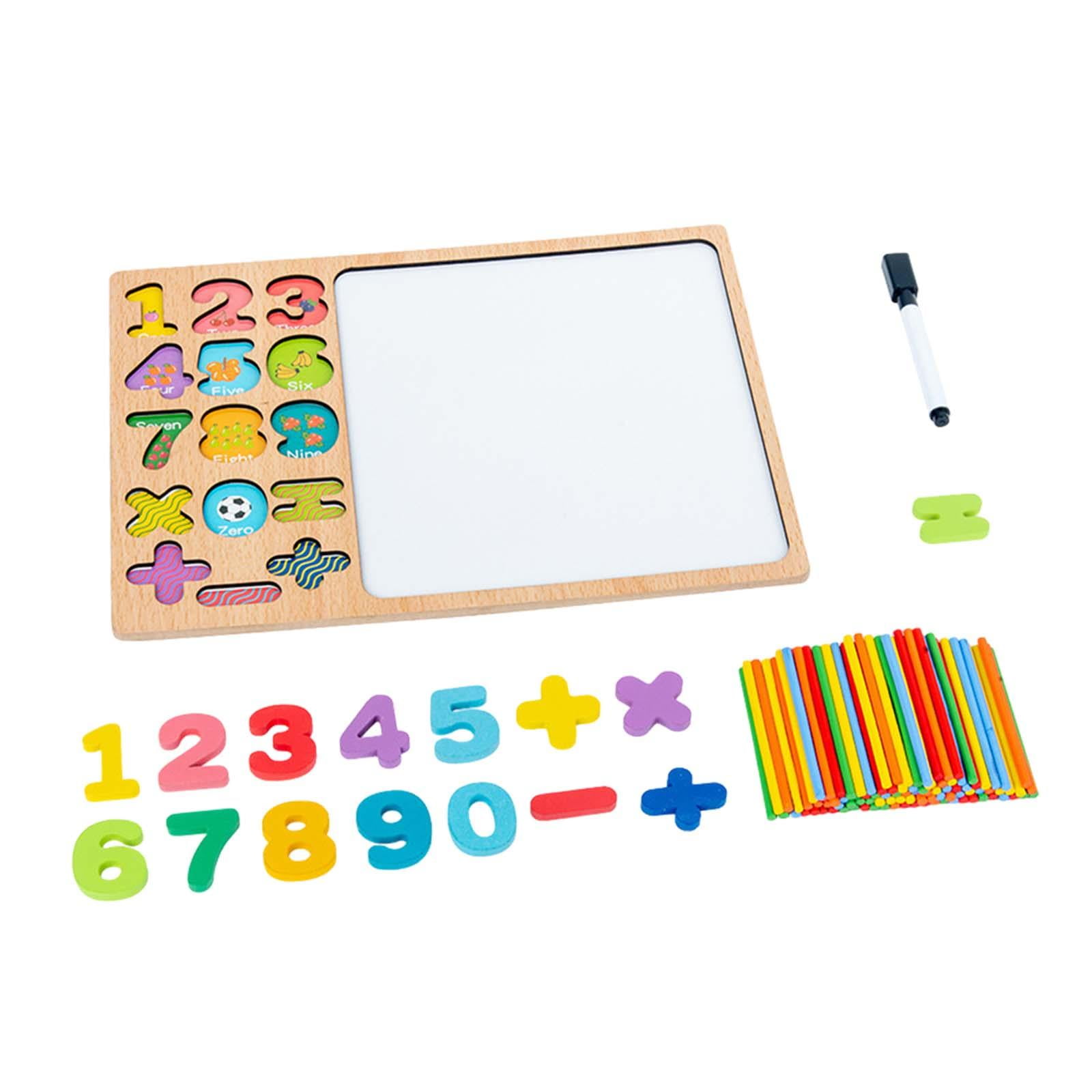 MERIGLARE Wooden Number Puzzle Montessori Toy,Number Learning Matching ...