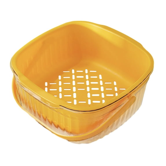 MERILER 2-Pack Large Plastic Kitchen Strainer and Colander Bowl Set with Detachable Design for Washing Fruits and Vegetables, White