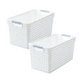 thumbnail image 1 of MERILER 2 Pcs Stylish Pink Plastic Laundry Basket with Silver Handles - Lightweight, Space-Saving, and Durable for Family and Dorm Use - Ideal for Sorting Clothes and Organizing Toys, 1 of 7