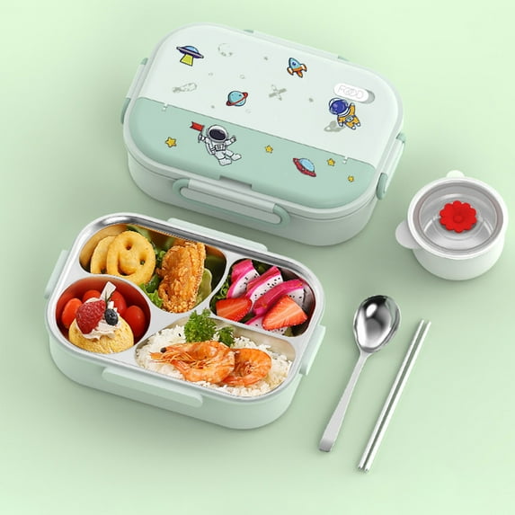 MERILER 316 Stainless Steel Insulated Lunch Box for Elementary School Students - Food Grade, Compartmentalized Design with Cute Patterns - Easy to Carry and Clean