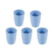 MERILER 5PCS Reusable Plastic Cups - Multicolor Straw Cups for Kitchen, Office, and Travel - Dishwasher Safe Stackable Drinking Glasses
