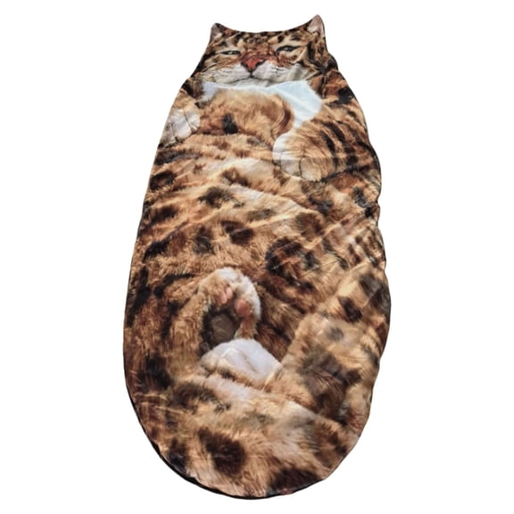 MERILER Adult Plush Cat Sleeping Bag – Adult Plush Cat Sleeping Bag 69 x 31.5 in, Soft Fleece Material, Envelope Design for Home Lounging, Camping & Cozy Relaxation