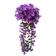 thumbnail image 1 of MERILER Artificial Rose Flowers Hanging Basket, Faux Silk Floral Bouquets in Rattan Planter for Home Wall Decor, Realistic Simulation Plants for Landscaping, 1 of 6