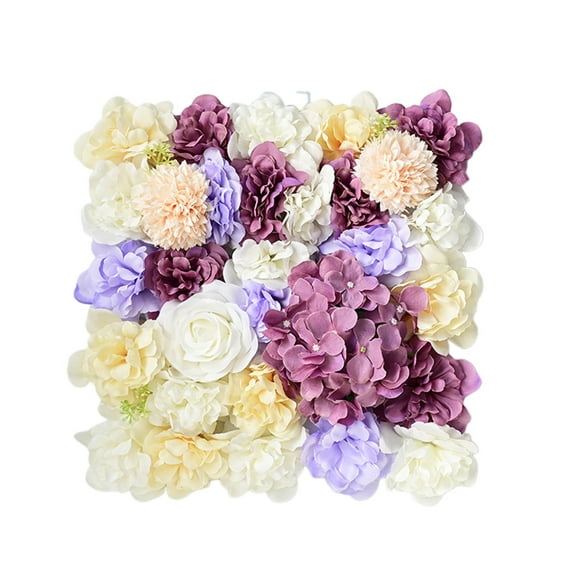 MERILER Artificial Silk Flower Wall Panel - Hydrangea and Rose Floral Background for Weddings, Photo Shoots, and Home Decoration