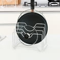 thumbnail image 1 of MERILER Black Iron Multi-layer Pot Lid and Cutting Board Storage Rack - Space-Saving Kitchen Organizer for Countertop, 1 of 6