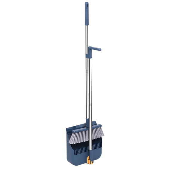 MERILER Brooms Indoor 180° Rotatable Standing Storage Buckle Type Brooms And Dustpan Set With Scraping Teeth And Scraper Cleaning Suitable For Home (1 Pack)