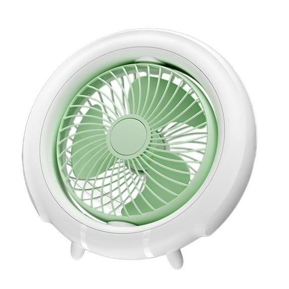 MERILER Ceiling Fan with Lights - Low Profile USB Rechargeable Electric Fan, Suitable for Small Spaces (Green)