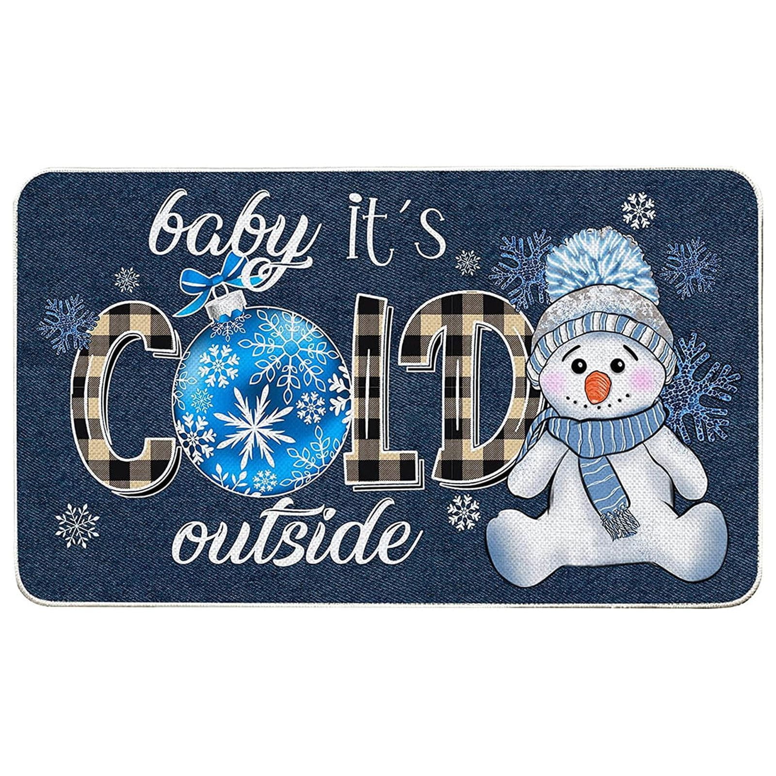MERILER Christmas Door Mat Outdoor 16x24IN NonSlip Rubber Backing