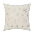 thumbnail image 1 of MERILER Christmas Snowflake Pillow with Sequins Embroidery - Soft Cotton Material, Rustic Design for Festive Home Décor, Machine Washable, 1 of 7