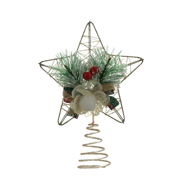 MERILER Christmas Tree Topper with Lights - Five-Point Star Ornament for Festive Tree Decoration