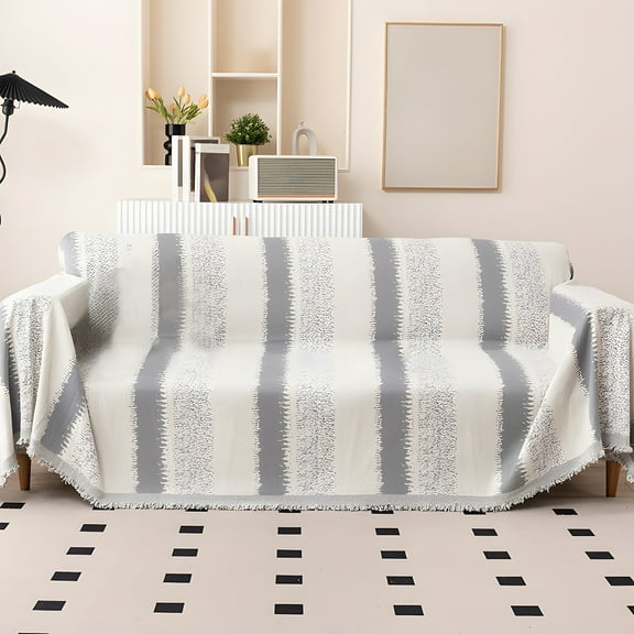 MERILER Comfortable Light Striped Sofa Towel Cover - Universal Non-slip Sleeping Blanket with Modern Design and Versatile Style