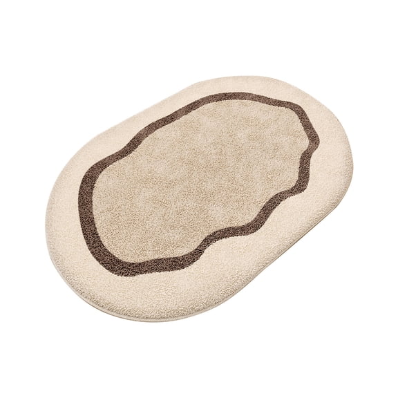 MERILER Creamy-Style Sheep's Wool Bathroom Mat: Soft, Water-Absorbent, and Non-Slip for Home Shower Use