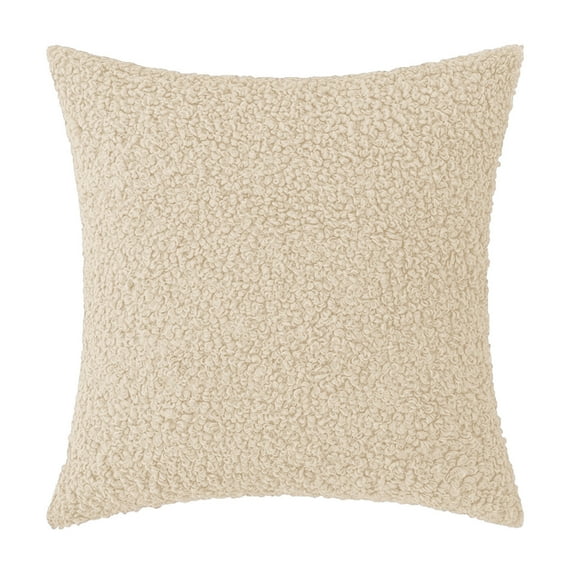 MERILER Curly Faux Decorative Throw Pillow Covers - Soft Cushion Case with Zipper, Cozy Pillowcase for Home Living Room, Couch, Bedroom, Bed, Sofa, 17x17 Inch