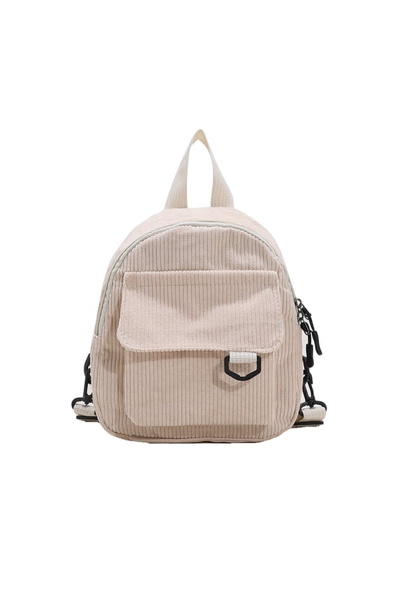 Cute Mini Backpack with Corduroy Texture and Adjustable Strap for OL Commuting and Student Use