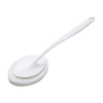 MERILER Ergonomic Handle Scrub Brush with Sponge Head for Multifunctional Bathroom Cleaning
