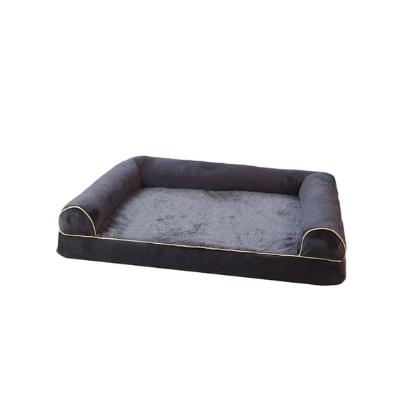 MERILER Foam Pet Kennel - All Seasons Use, Breathable Dog Bed, Comfortable and Easy to Clean, Suitable for Large Dogs and Cats, Includes 1 Cushion (Dark Gray)