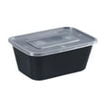 thumbnail image 1 of MERILER Food Grade Disposable Lunch Box - 50 Pack Black Transparent Plastic Meal Prep Containers with Lids - Stackable, Microwave-Safe, and Freezer-Friendly, 1 of 6
